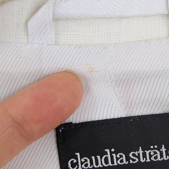 Claudia Strater Jacket Womens EU 42 US 12 Off White Cream Linen Blazer Classic - Picture 11 of 15
